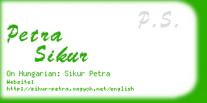 petra sikur business card